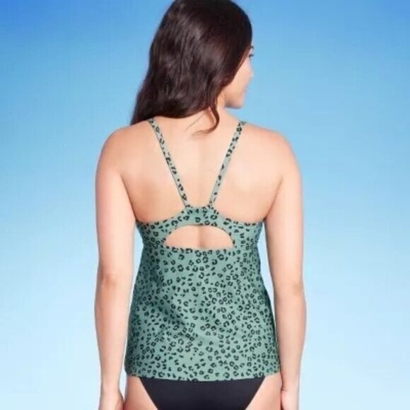Women's Spotted Print Scoop Neck Tankini Top | Kona Sol | Small - Picture 5 of 8